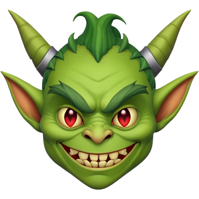 goblin enemy with pointed ears and evil grin emoji