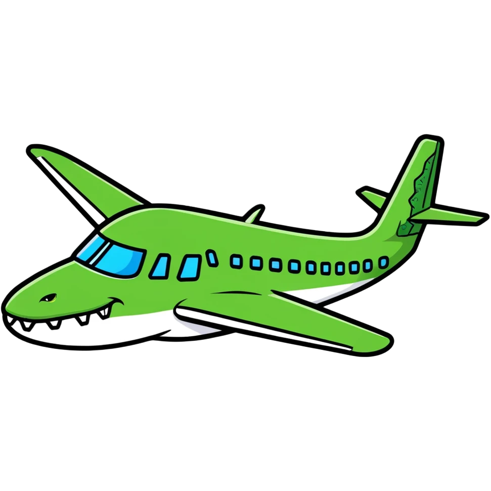 airplane with crocodile features like snout and tail emoji