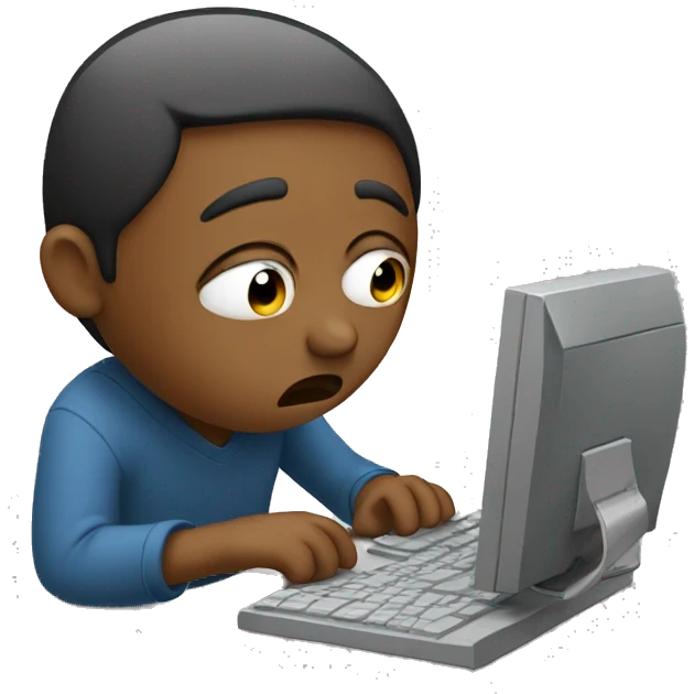 crying with a computer emoji