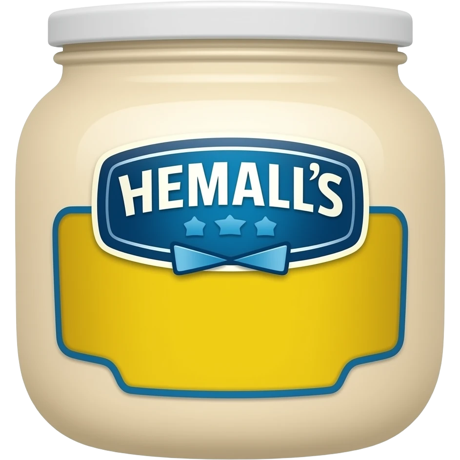 hellmann's mayonnaise pot without letters or characters or logo emoji