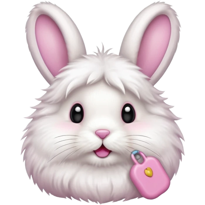 Bunny with a pink pacifier emoji
