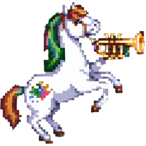 horse playing trumpet emoji