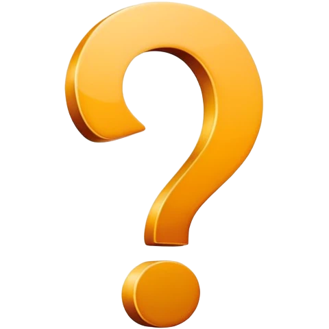 A floating question mark with soft glow and smooth contours emoji