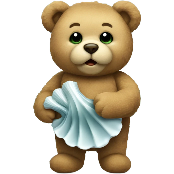 teddy bear with an oyster  emoji