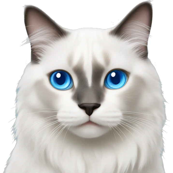 White Ragdoll cat whit blue eyes walking  emoji