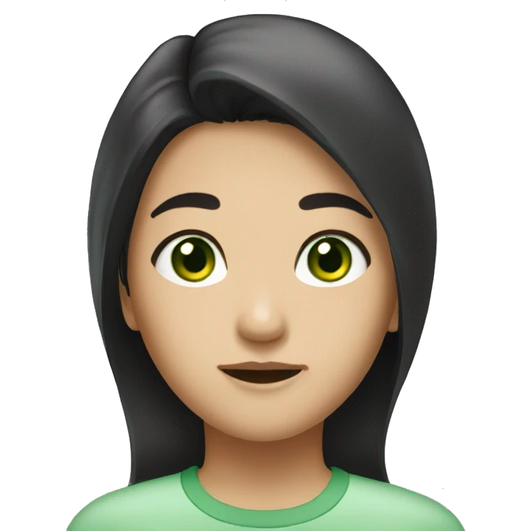  Asian dark hair and green eyes emoji