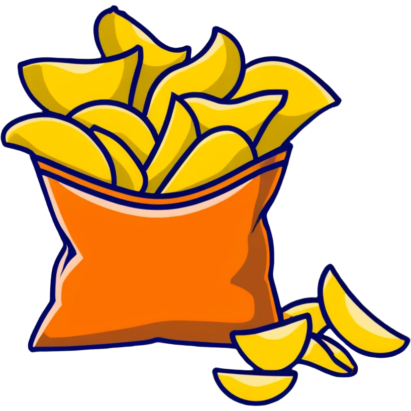 bag of ridged potato chips spilling out emoji