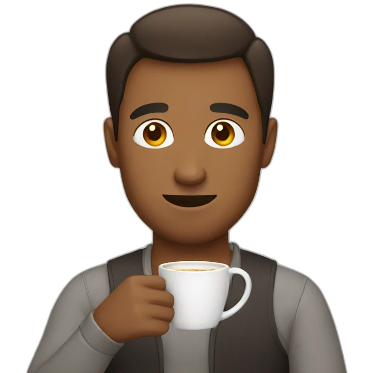 Man drinking coffee emoji