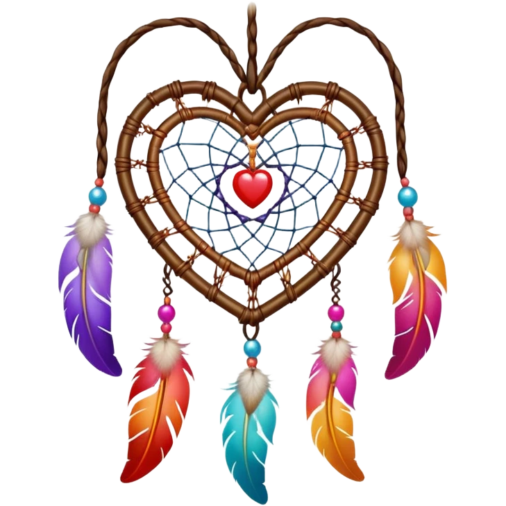 Heart-shaped dreamcatcher emoji