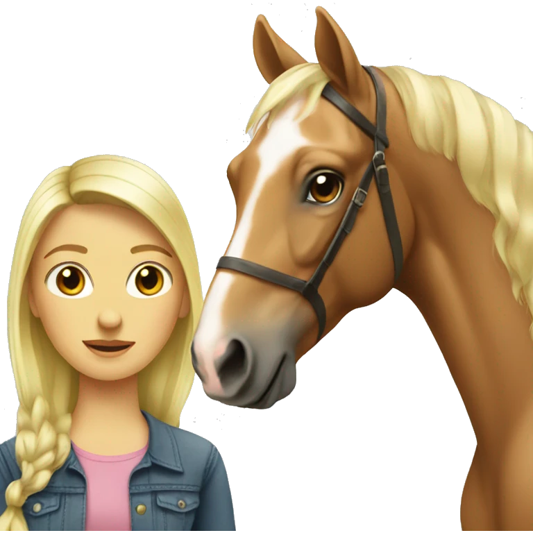 Blonde horse with blonde girl emoji
