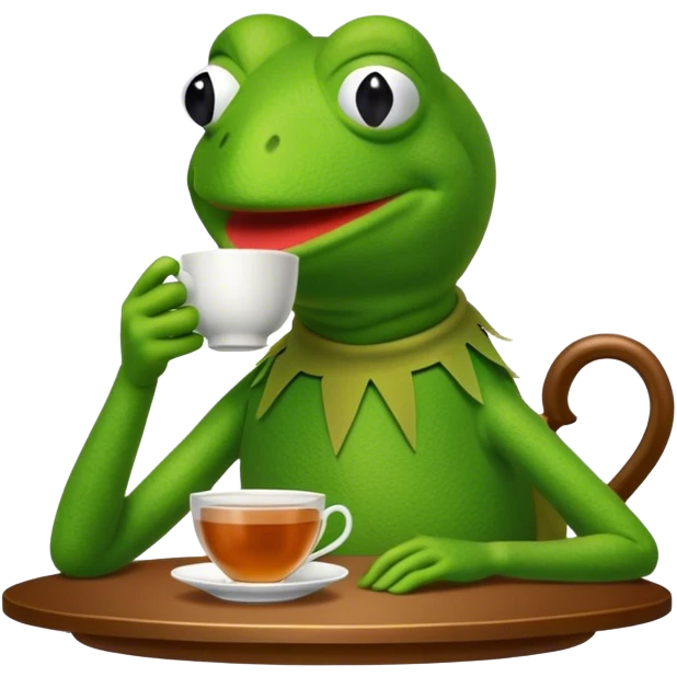 Kermit sips tea  emoji