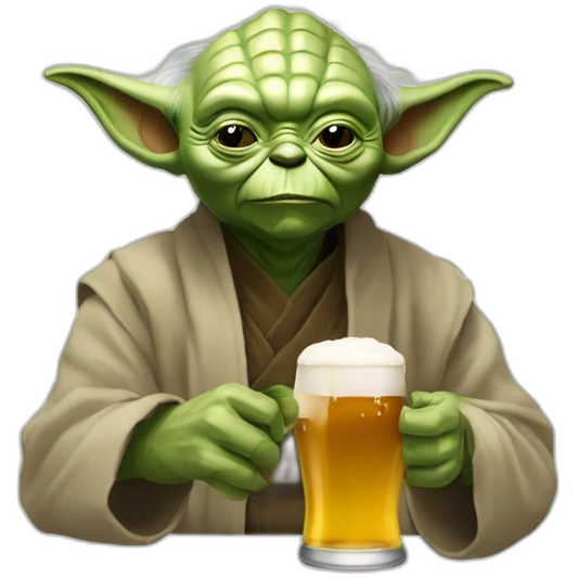 Maître yoda qui boit une bière  emoji