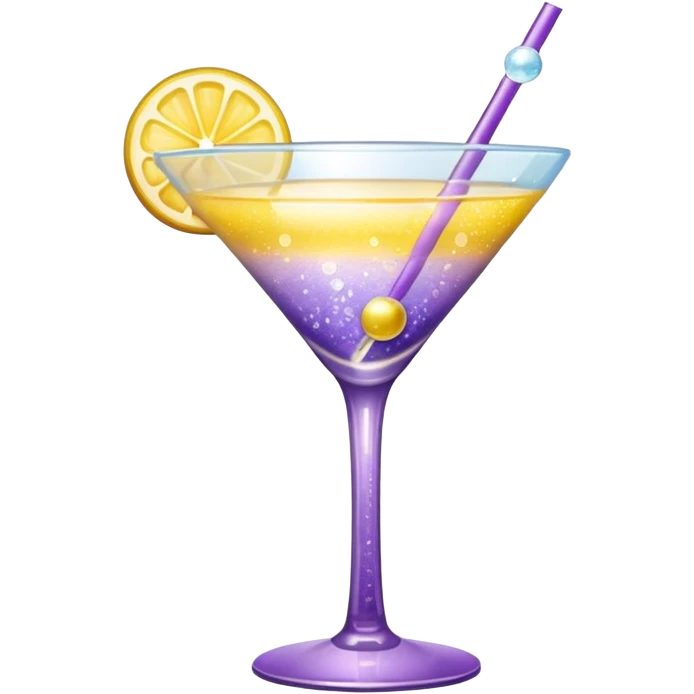 Lavender Yellow Gradient Glitter Cocktail  emoji