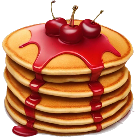 Cherry red pancakes emoji