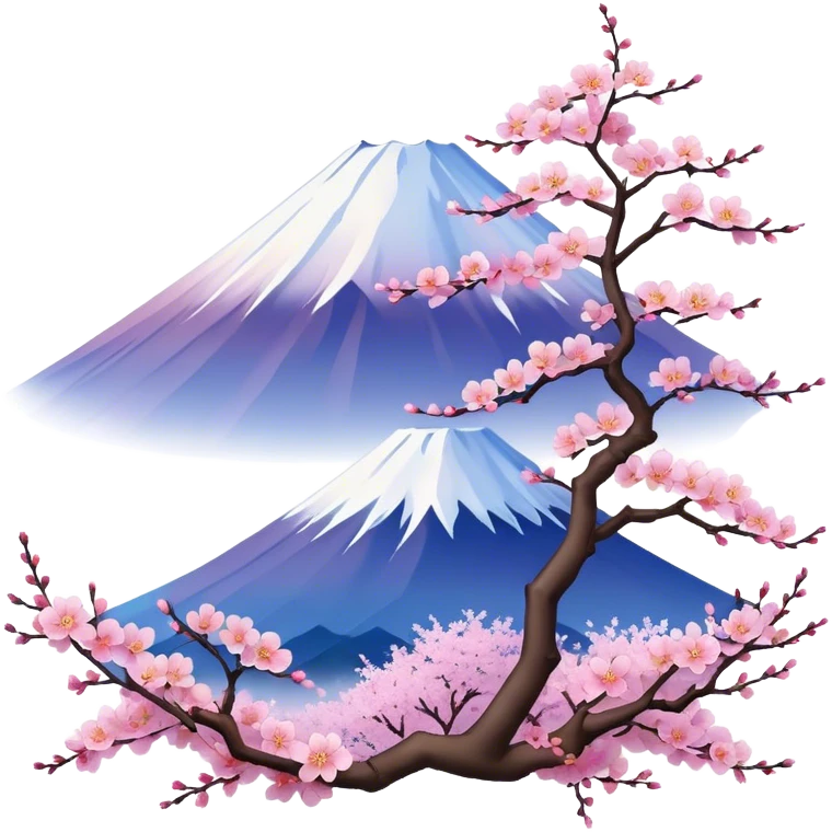 mount fuji with sakuras, no frame emoji