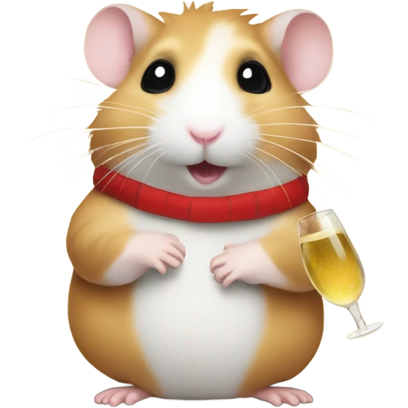 hamster christmas with champagne emoji