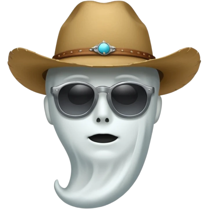 Ghost with sunglasses and cowboy hat emoji