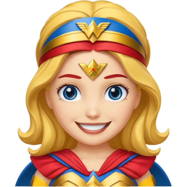 create a yellow emoji of wonder woman. style windows emoji emoji