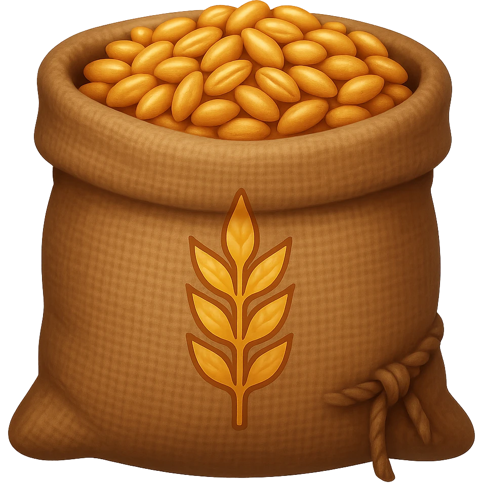 Детализированный емодзи мешка пшеницы на пнгфоне без фона emoji