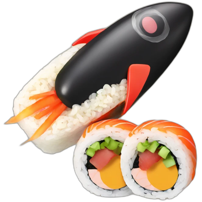 rocket shaped sushi emoji