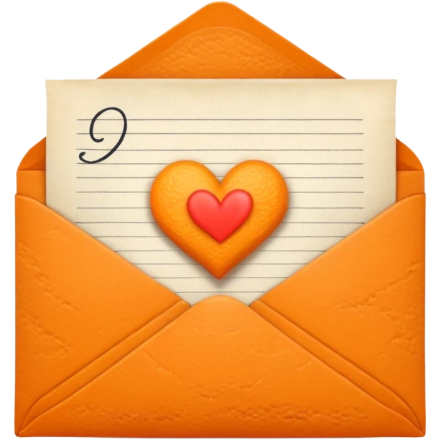 Orange love letter emoji
