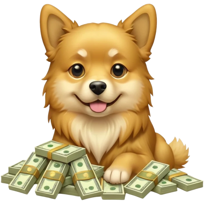 Money and dog emoji