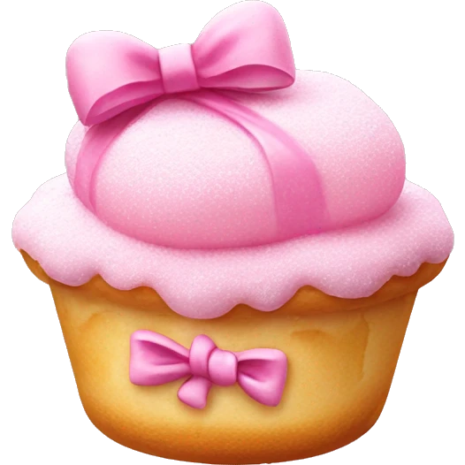 Pastry with pink powdered sugar and a pink bow emoji