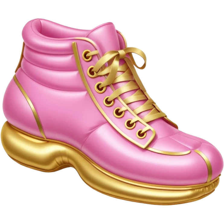 gold rococo kawaii pink inflatable puffy shell shoe emoji