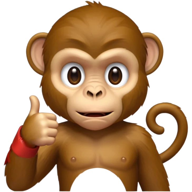 monkey with one thumbs down emoji
