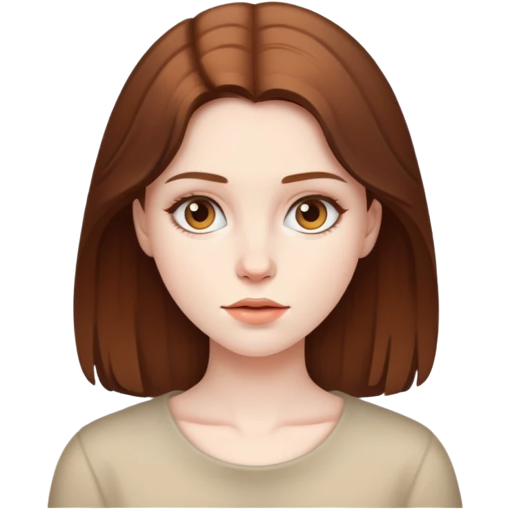 pale skin girl with brown hair emoji