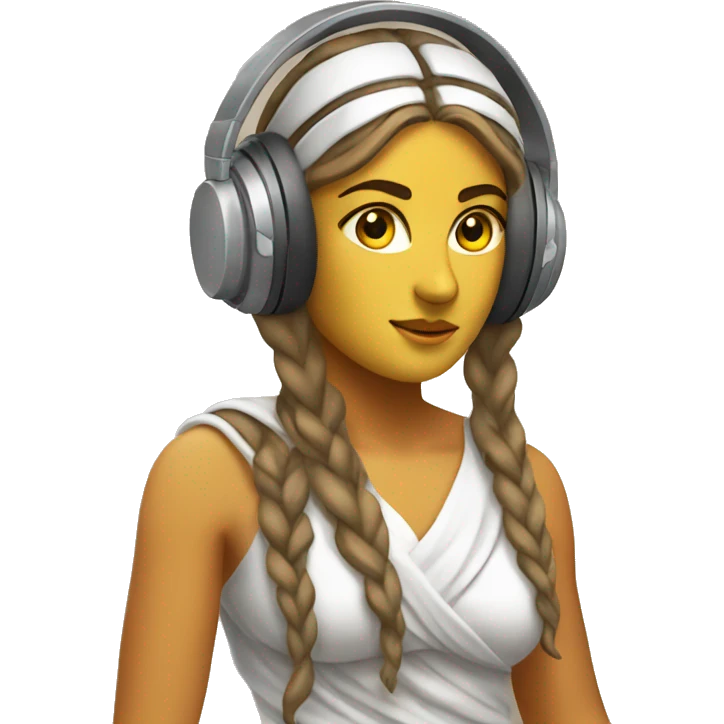 Athena goddess image with headphones  emoji