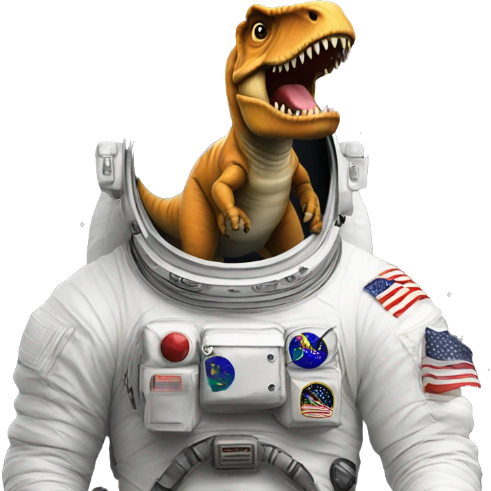 a astronaut and t-rex emoji