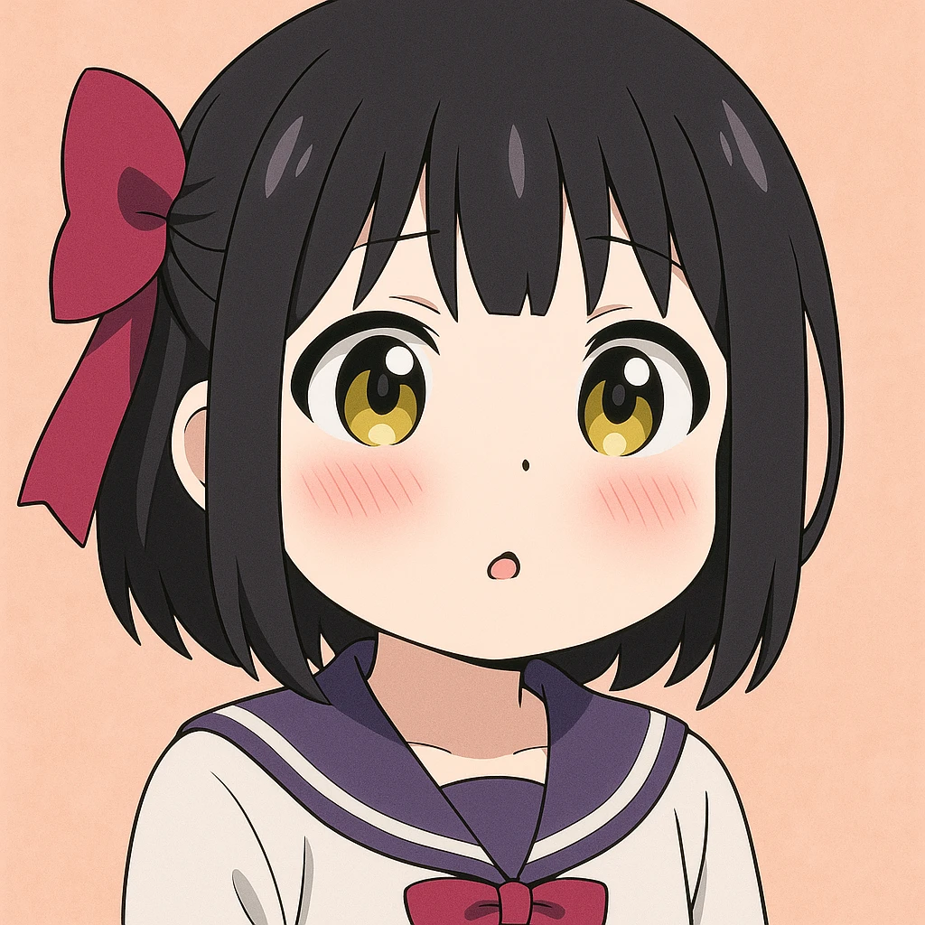 Shikoku from Chained Soldier, super cute, blushing cheeks, small mouth, round face emoji