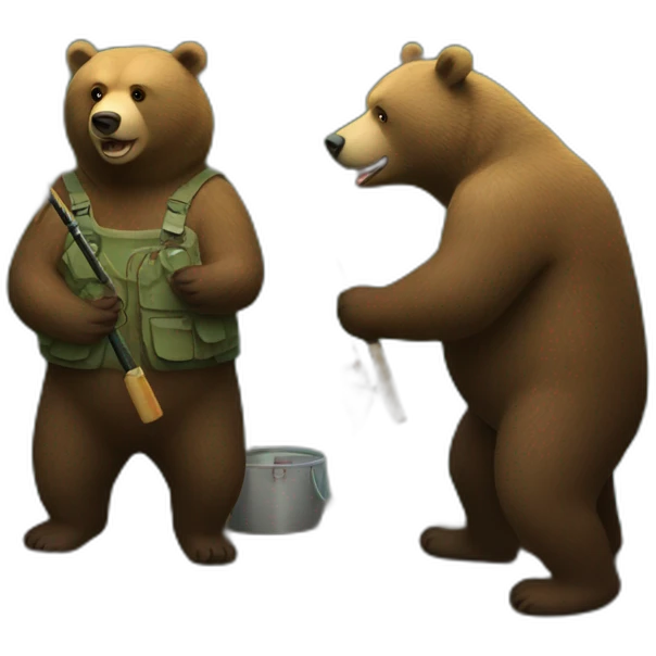 Two-bears-are-fishing emoji