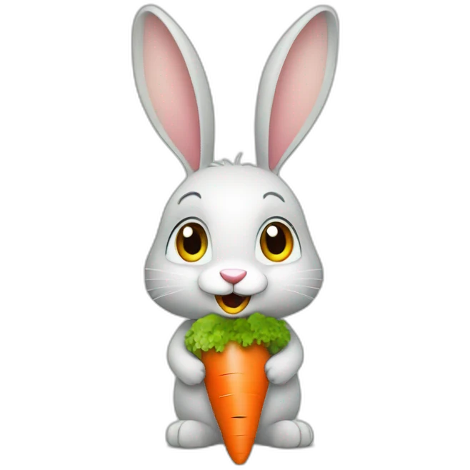 rabbit with carrot emoji