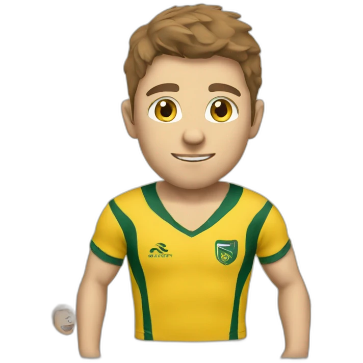 Rugby player yellow t-shirt emoji