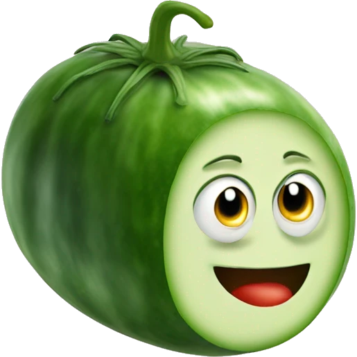 cucumber in the body of a tomato emoji