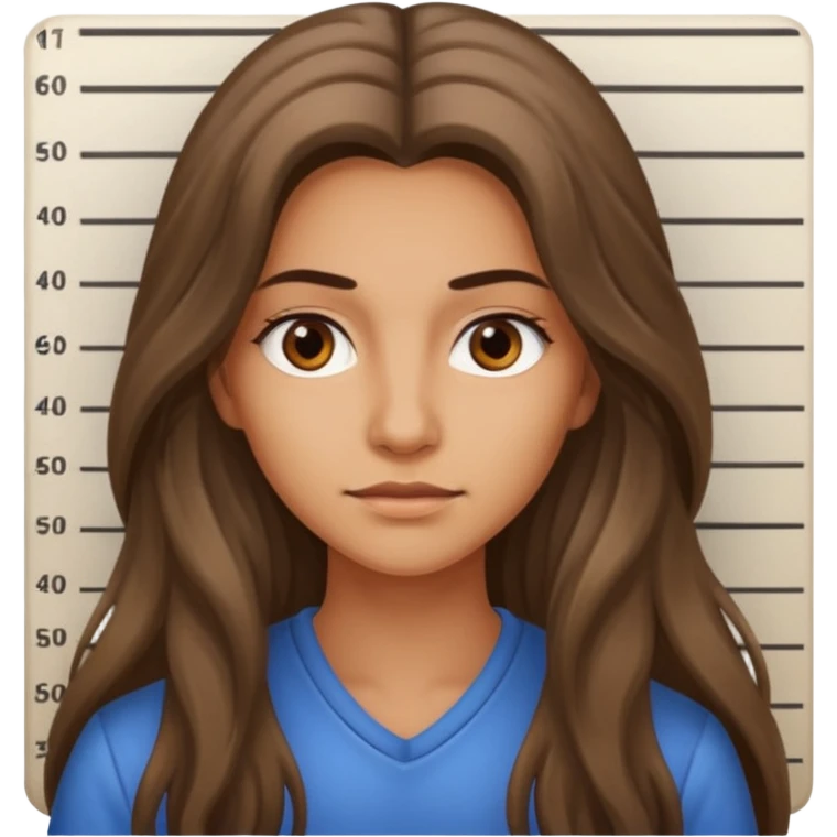 Long haired Woman on a mug shot emoji