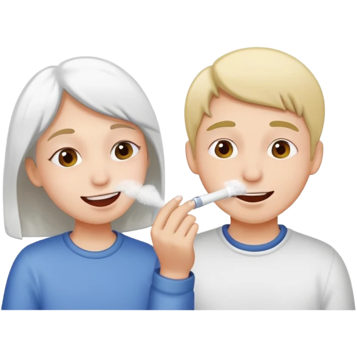 Two friends snorting a line of white powder really happy emoji