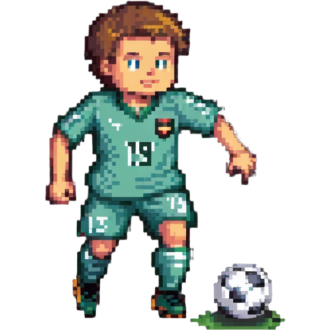 soccer player about to score on goal with the number 19 on his jersey emoji