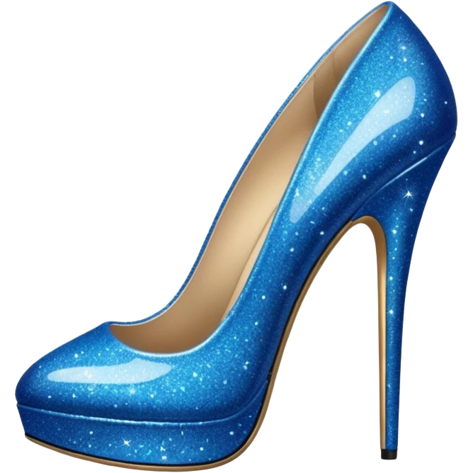 Blue glitter heels emoji