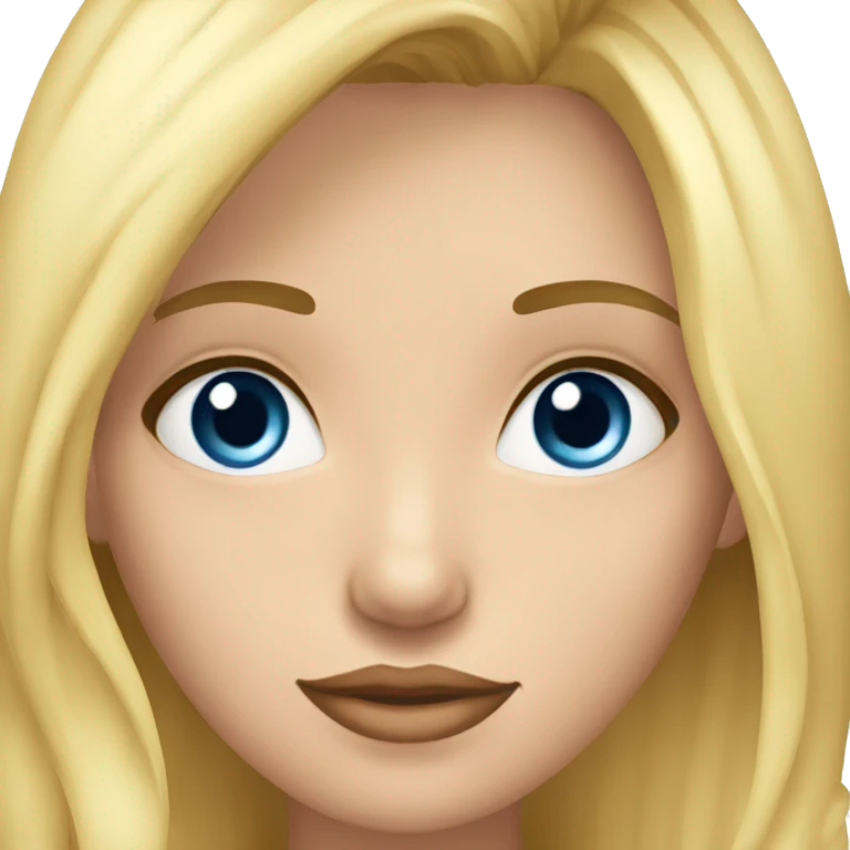 una chica rubia, pelo largo, con ojos azules y piel blanca emoji