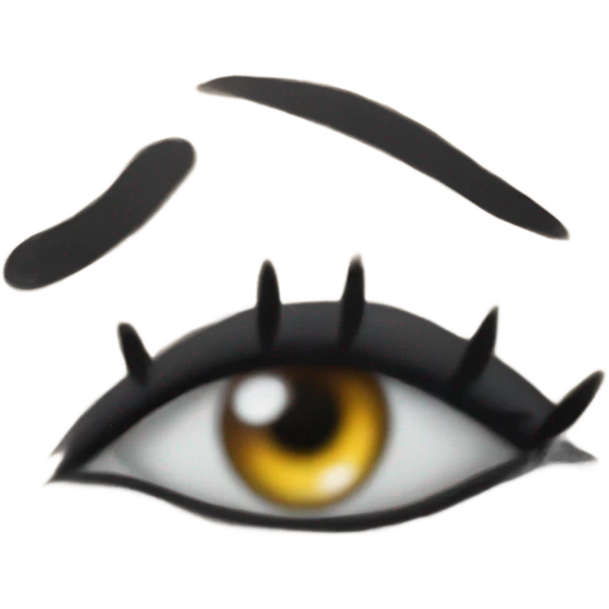 eye with cat style eyeliner with the pencil drawing it emoji