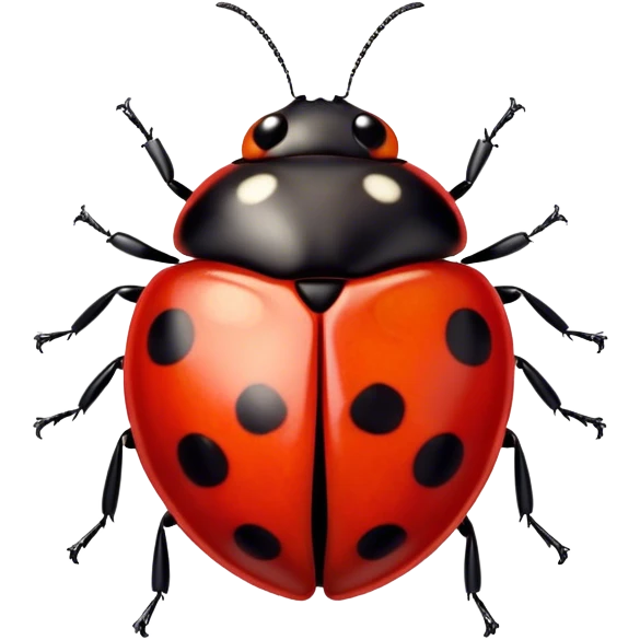 Cinematic Noble Ladybug Portrait Emoji, Poised and charming, with a tiny, rounded red shell adorned with crisp black spots, delicate antennae, and bright, observant eyes, Simplified yet sharply detailed features, highly detailed, glowing with a soft, scarlet radiance, high shine, intelligent and spirited, stylized with an air of natural whimsy, focused and alert, soft glowing outline, capturing the essence of a watchful ladybug that appears ready to scuttle out of the screen with effortless grace! emoji