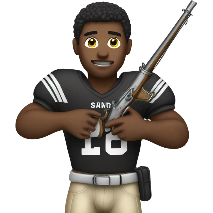 Football player holding a flintlock emoji