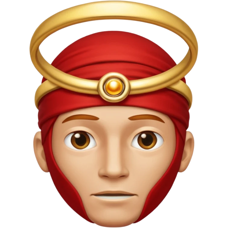 Red man with ring above head  emoji