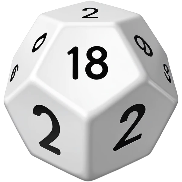 Dice with 12 sides emoji