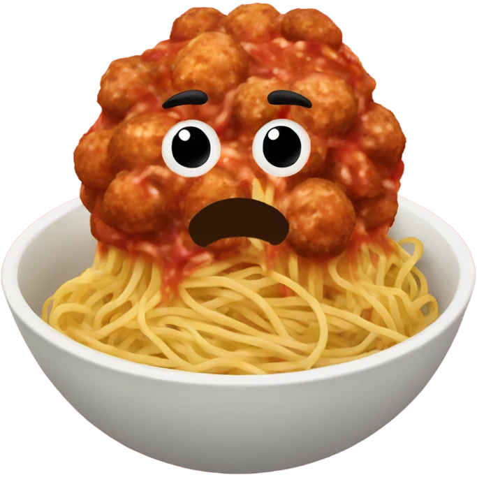 spaghetti with meatballs in a bowl emoji