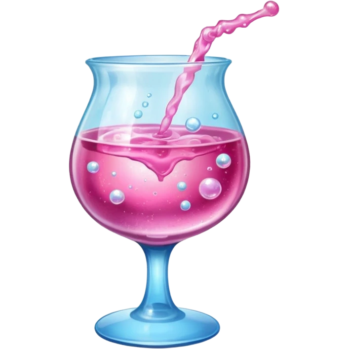 pink colored drink in a medieval magic potion glass emoji