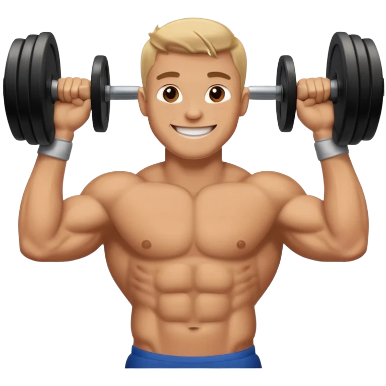 glorious gentlemen moustache lifting heavy weights and smiling emoji